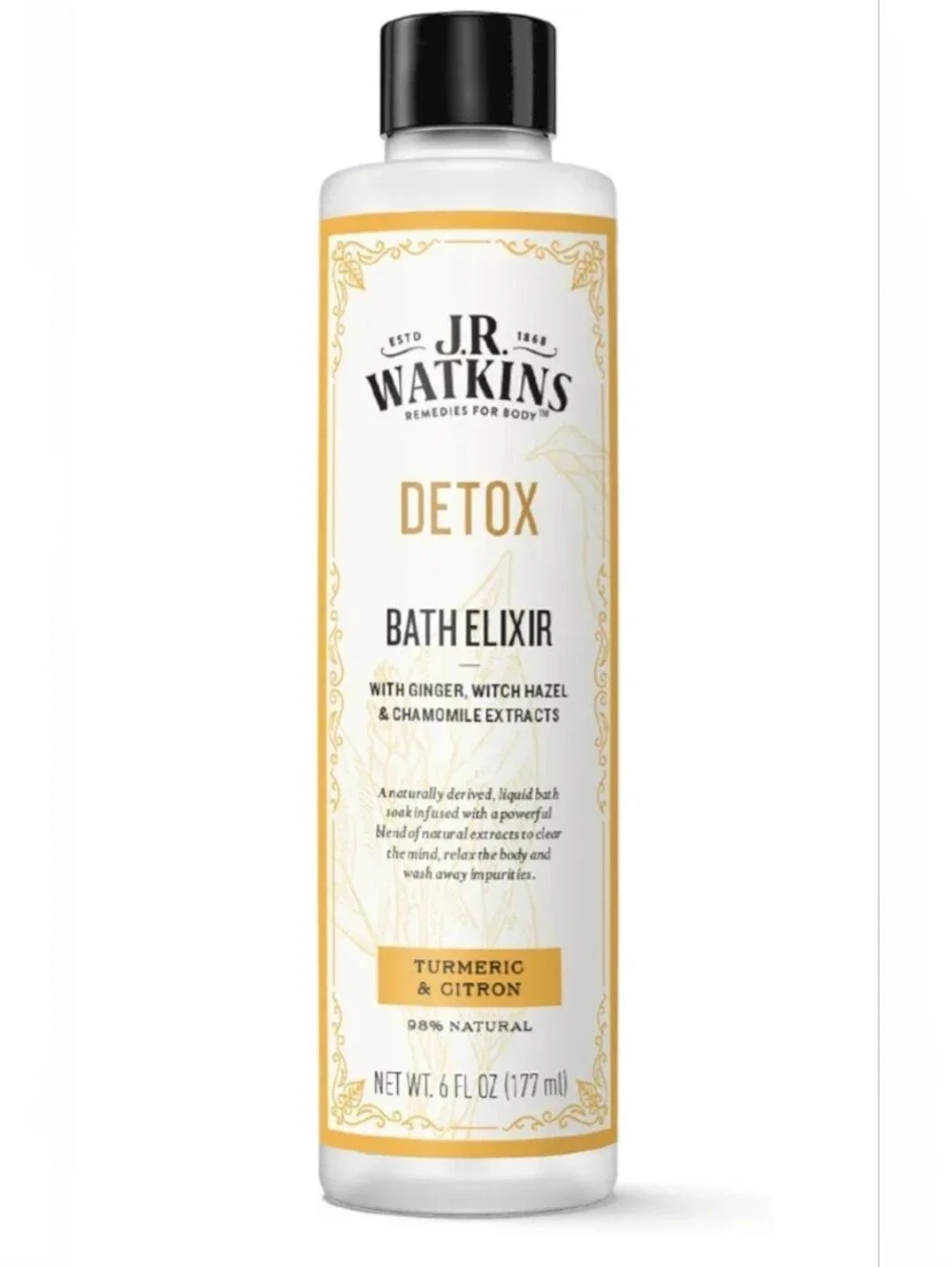 J.R. Watkins Detox Bath Elixir - Turmeric & Citron 98% Natural